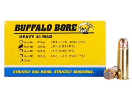 Buffalo Bore Ammunition 44 Remington Magnum 300 Grain Jacketed Flat Nose