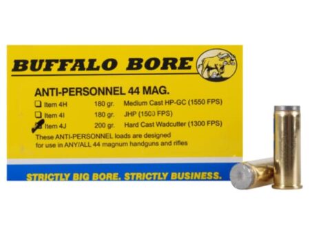 Buffalo Bore Ammunition 44 Remington Magnum 200 Grain Hard Cast Lead Wadcutter Anti-Personnel Box of 20