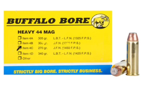 Buffalo Bore Ammunition 44 Remington Magnum 270 Grain Jacketed Flat Nose