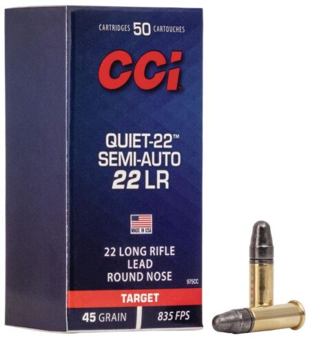 CCI Semi Quiet-22 Rimfire .22 LR 45 gr LRN 835 fps 50/ct