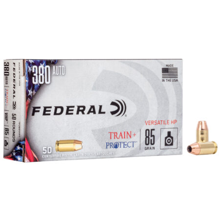 Federal Train + Protect Ammunition 380 ACP 85 Grain Versatile Hollow Point Box of 50