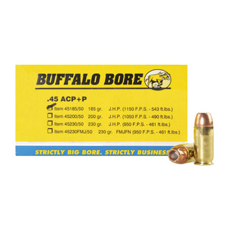 Buffalo Bore Ammunition 45 ACP +P 185 Grain Jacketed Hollow Point