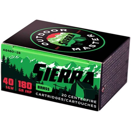 Sierra Sports Master Ammunition 40 S&W 180 Grain Jacketed Hollow Point Box of 20